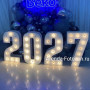 Цифры 2027 с лампами 1 метр